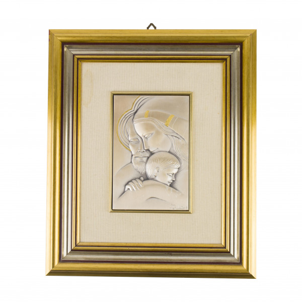 Srebrny obrazek Matka Boska