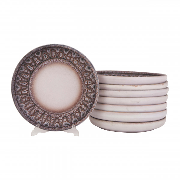 Komplet 8 szt. deserowych talerzy ceramicznych